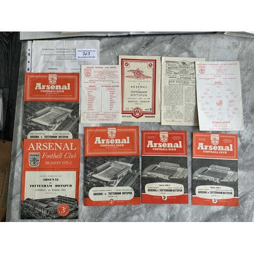 363 - Arsenal Reserves v Tottenham Football Programmes: Very good condition from 38/39 no covers to 75/76.... 