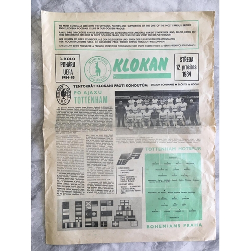 367 - Tottenham European Away Football Programmes: 61/62 Feyenoord, Dukla, 62/63 Rangers, Athletico Madrid... 