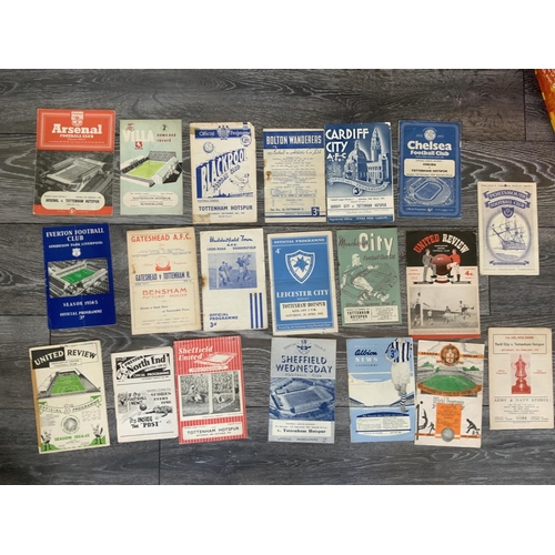 372 - Tottenham 54/55 Away Football Programmes: For full list see online picture. Overall fair with 2 havi... 