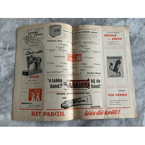 380 - 60/61 Ajax v Tottenham Football Programme: End of the Double Season friendly dated 17 5 1961. Good w... 