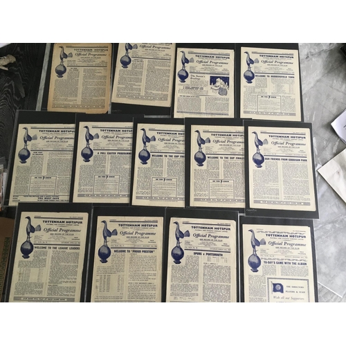 385 - Tottenham Home Football Programmes: From 49/50 to 56/57 to include 49/50 Luton Bury which are fair. ... 