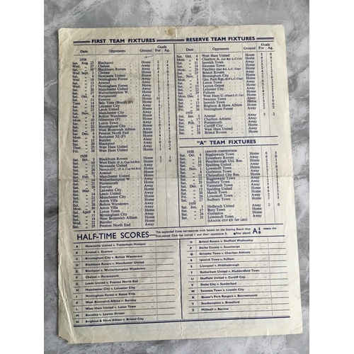 389 - 58/59 Tottenham A v BuryTown Football Programme: Eastern Counties League match in fair condition wit... 