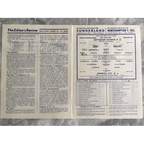 391 - 52/53 Tottenham A v Norwich City A Football Programme: Eastern Counties League match in good conditi... 
