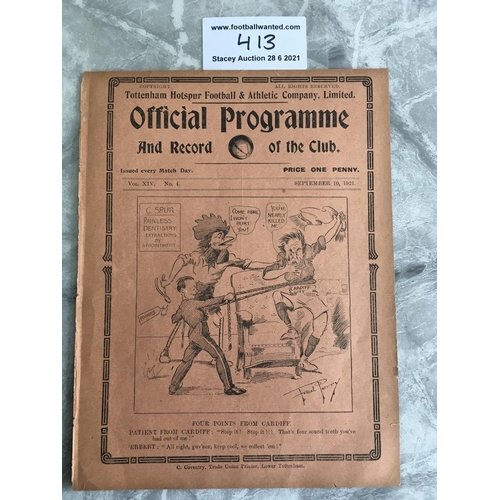 413 - 1921/22 Tottenham v Middlesbrough Football Programme: League match dated 10 9 1921 with no team chan... 