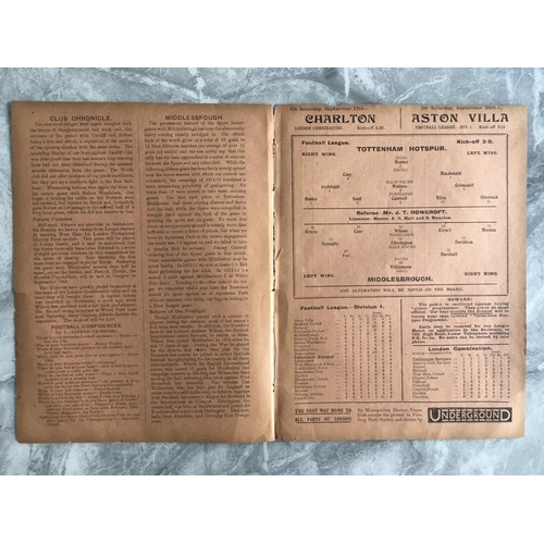 413 - 1921/22 Tottenham v Middlesbrough Football Programme: League match dated 10 9 1921 with no team chan... 