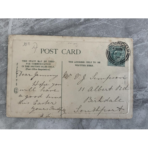 56 - 1901 FA Cup Final Football Postcard: With message and 1904 postmarked stamp to rear. Named Associati... 