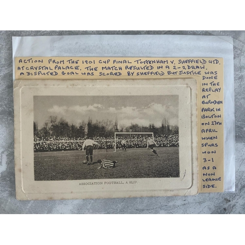 56 - 1901 FA Cup Final Football Postcard: With message and 1904 postmarked stamp to rear. Named Associati... 