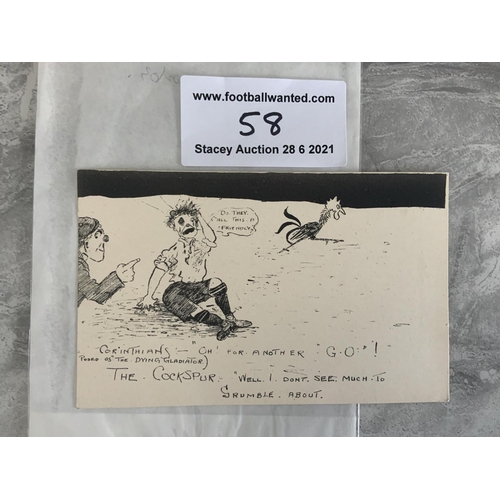 58 - Tottenham Early 1900s Comedy Football Postcard: Vendor believes this postcard is a sketch about Tott... 