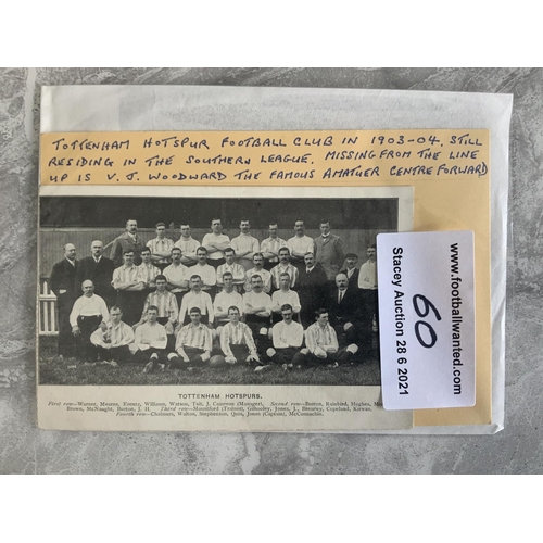 60 - 1903/1904 Tottenham Football Team Group Postcard: Original postcard in excellent condition with penc... 