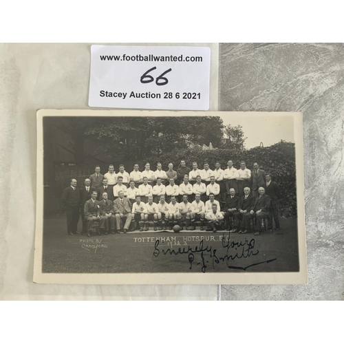 66 - 1932/33 Tottenham Signed Team Group Football Postcard: Good condition issued by Crawford with no wri... 