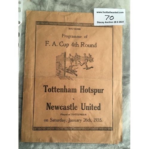 70 - 34/35 Tottenham v Newcastle FA Cup Pirate Football Programme: 4 pager using same format as Spurs off... 