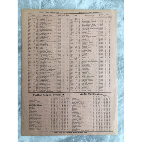 84 - 1937/38 Cold Stream Guards v Army Service Corps Football Programme: Played at Tottenham for the Fina... 
