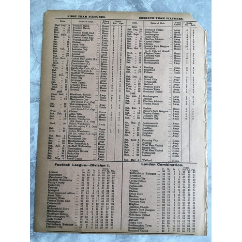 85 - 1934/35 Tottenham Boys v Birmingham Boys Football Programme: English Schools Shield. Single sheet is... 