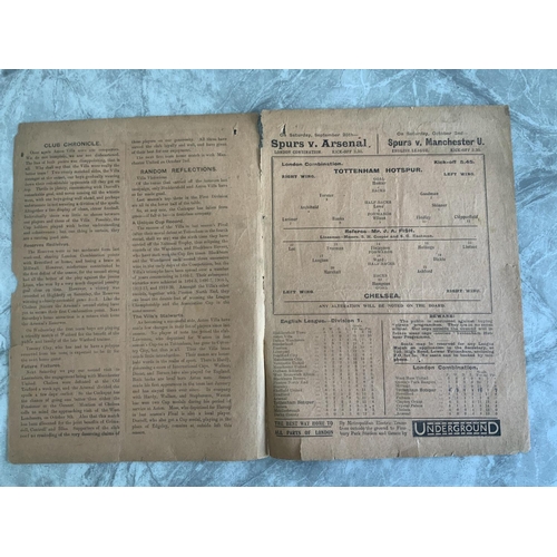 115 - 1920/1921 Tottenham Reserves v Chelsea Football Programme: London Combination dated 20 9 1920. Poor/... 