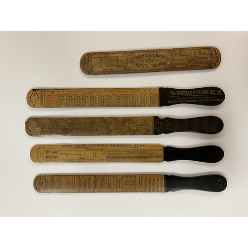 864 - 5 Victorian Mauchline ware page turners c.1890.