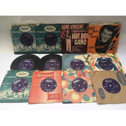 146 - A collection of Gene Vincent 7inch sIngles and EPs.