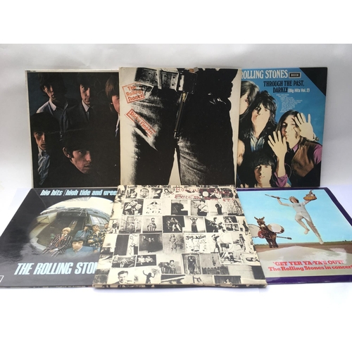 159 - Six early UK pressings of Rolling Stones LPs comprising 'Sticky Fingers', 'Exile On Main Street', 'R... 