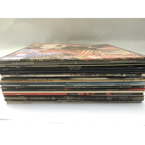 161 - Two bags containing a collection of LPs by various artists including The Who, Slade, David Bowie and... 