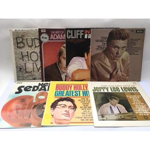 163 - Thirteen LPs by artists from the 1950s and 60s. Artists include Mart Wilde, Little Richard, Chuck Be... 