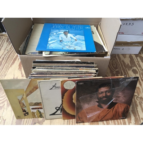 168 - A box containing over 100 LPs and 12inch singles, mostly soul and funk artists including Isaac Hayes... 