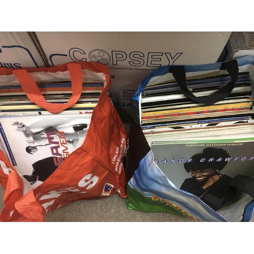 316 - Two bags of mainly 90s pop and dance LPs and. 12inch singles including a signed Feargal Sharkey 12in... 