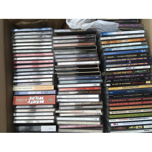 34 - Two boxes of over 600 CDs, mainly country artists.