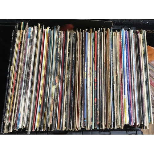 347 - A black crate of LPs and 12inch singles by various artists including David Bowie, Frank Zappa, Judge... 