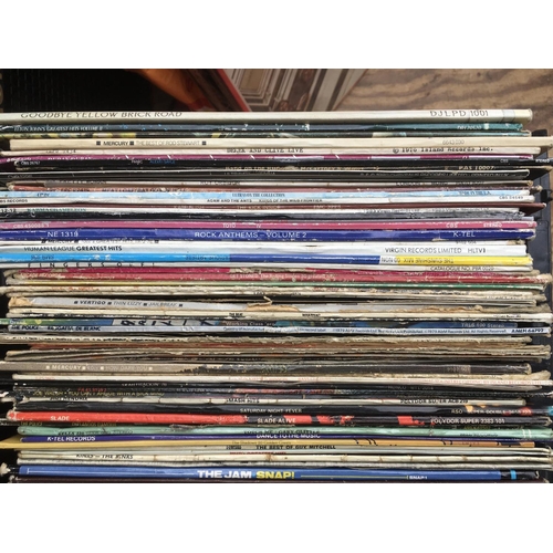 347 - A black crate of LPs and 12inch singles by various artists including David Bowie, Frank Zappa, Judge... 