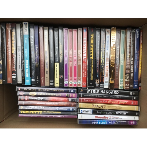 46 - A collection of over 100 music DVDs of various artists including Pink Floyd, Tom Petty, Iron Maiden,... 