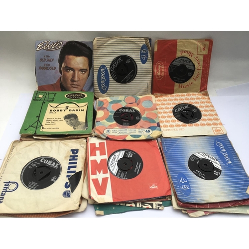 48 - A collection of approx 50 plus rock n roll, skiffle and doo wop 7inch singles, EPs and 78s. Artists ... 