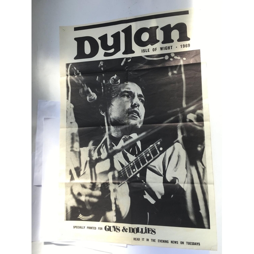 526 - A vintage poster of Bob Dylan at the Isle of Wight 1969, specially printed for Guys & Dollies of The... 