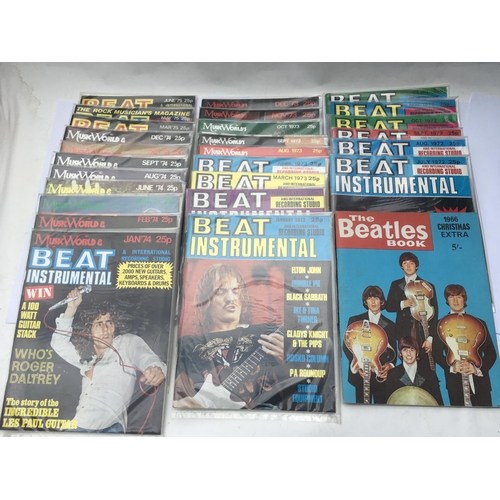 535 - A collection of Beat Instrumental magazine from 1967-1975, not a complete run. Comes with a 1966 Bea... 