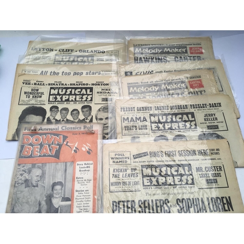 554 - A collection of New Musical Express and Melody Maker music papers from 1960-62 plus a 1953 issue of ... 