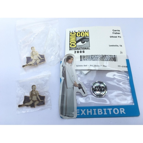 574 - Carrie Fisher's Star Wars exhibitor pass at the 2006 International Comic Con. This item was passed o... 