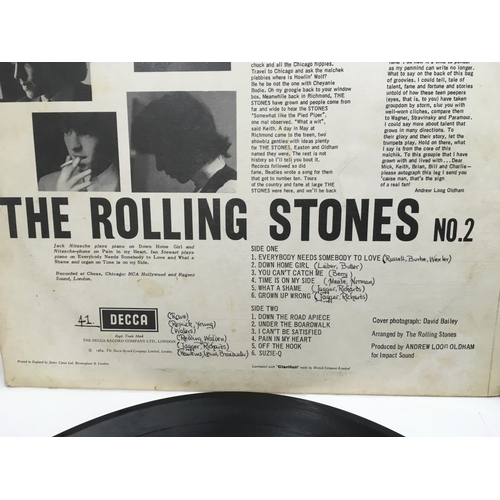 6 - Two early UK pressings of the first two Rolling Stones LPs. Both record sleeves have been written on... 