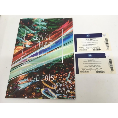 610 - A signed Take That 2015 tour program with tickets plus some other Take That and Gary Barlow solo tou... 