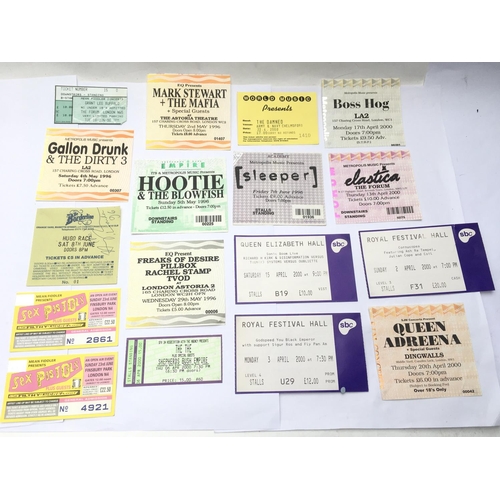 611 - A small collection of gig tickets including two for The Sex Pistols at Finsbury Park, The Damned, El... 