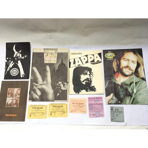 612 - A collection of concert programs and tickets. Artists include The Who, The Rolling Stones, Dr Feelgo... 