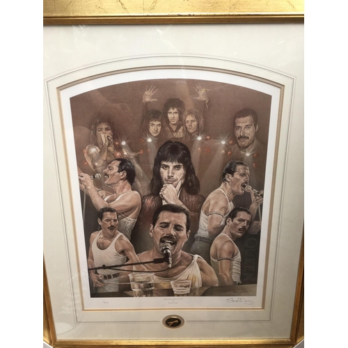 613 - A framed and glazed limited edition print of Queen signed by the artist Stephen Doig titled 'The Sho... 