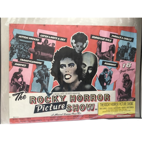 614 - A Rocky Horror Picture Show film poster, approx 92cm x 68cm, rolled and creased together with three ... 