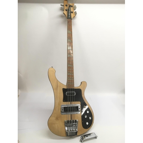 703 - A vintage Rickenbacker 4001 bass guitar in mapleglo with black scratchplate and name plate. Serial l... 