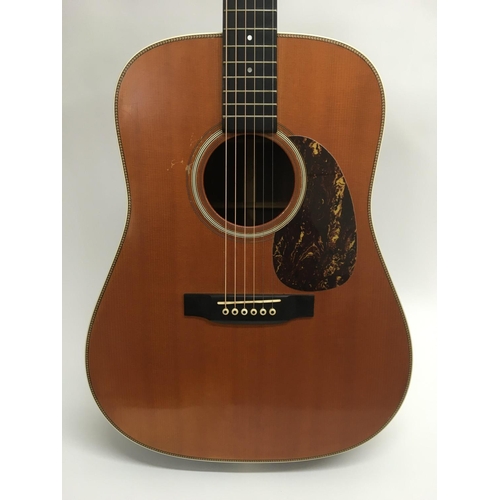 725 - A 2007 Martin HD28 acoustic guitar, serial number 1215059. Has had replacement Gotoh machine heads b... 