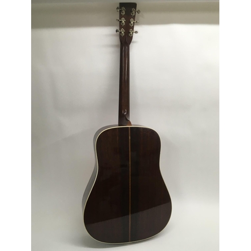 725 - A 2007 Martin HD28 acoustic guitar, serial number 1215059. Has had replacement Gotoh machine heads b... 