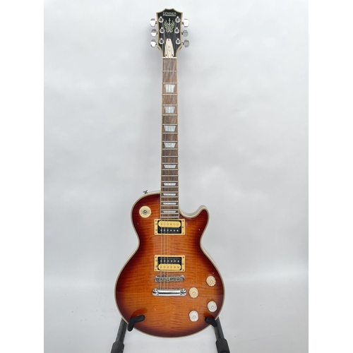 754 - A Hohner Professional L59 electric guitar in the style of a Gibson Les Paul. Likely from the 1980s, ... 