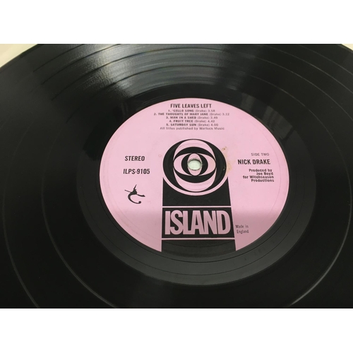 9 - A first UK pressing of 'Five Leaves Left' by Nick Drake, Island ILPS-9105. This version is the rough... 