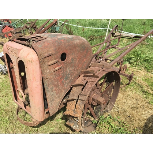 1 - A large Vintage Trusty Tractor The Iron horse with double steel rimed wheels single cylinder four st... 
