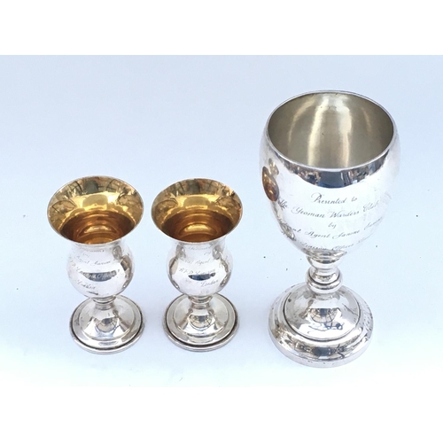 2306 - Three silver cups presented to Yeoman Warders.
Provided with letter of Authenticity