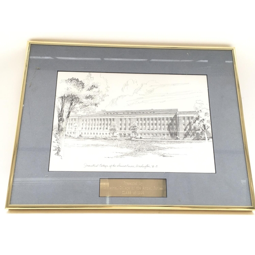 2351 - Framed drawing presented to Tower of London Yeoman Warders.
Provided with letter of Authenticity.