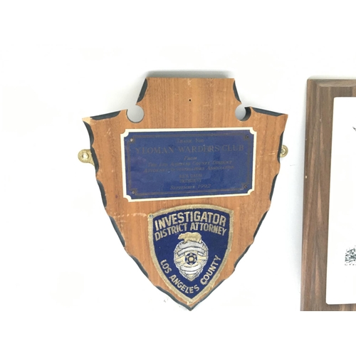 2365 - Collection of plaques given to the Tower of London Yeoman Warders.
Accompanied by letter of Authenti... 