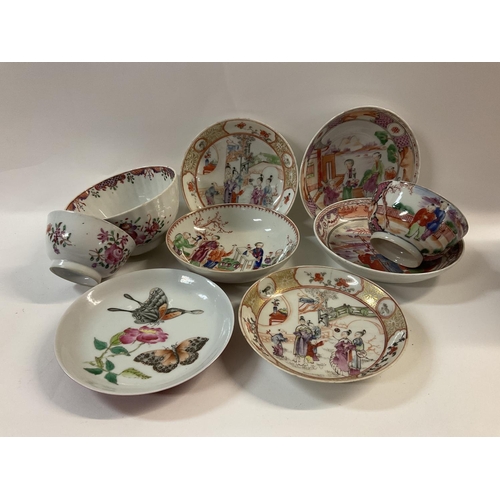 1145 - A small collection of Chinese porcelain tea bowls and saucers.